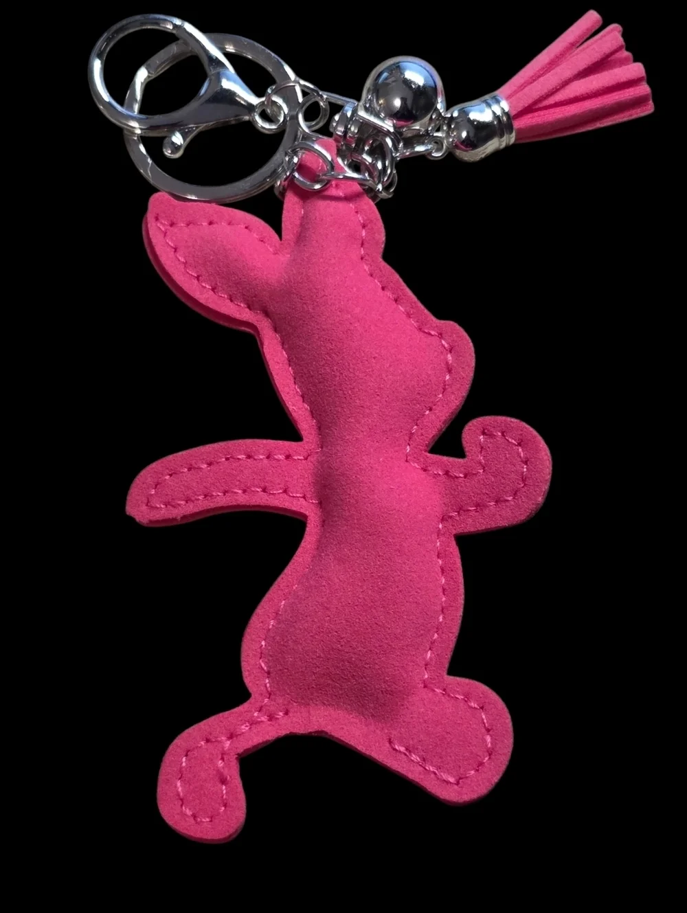 Pink Crystal Piglet Bag Charm Keychain Charm